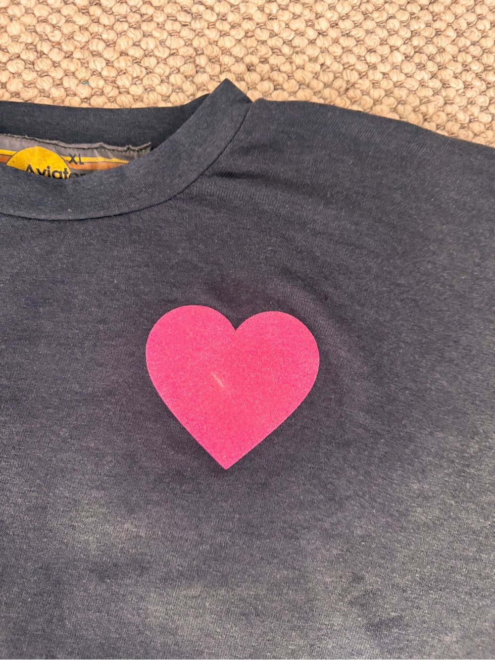 Aviator Nation Charcoal Sweatshirt with Pink Heart Graphic - Picture 5 of 7